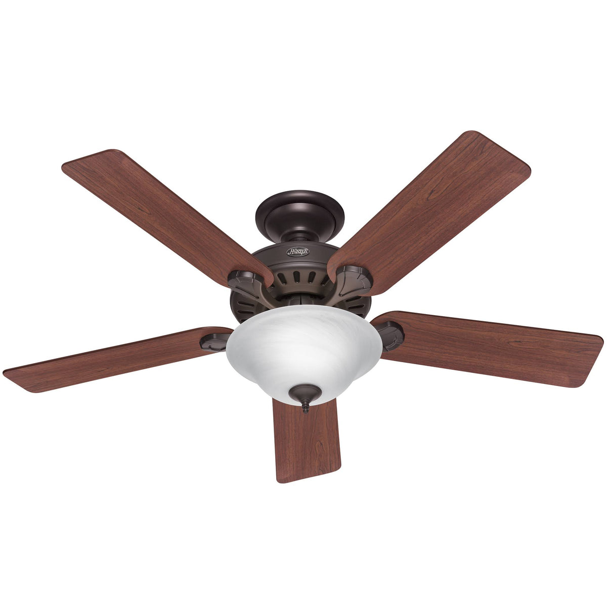 Hunter Pro's Best Five Minute 52" Ceiling Fan with Light - New Bronze - Dark Cherry/Medium Oak Blades - Product image 1