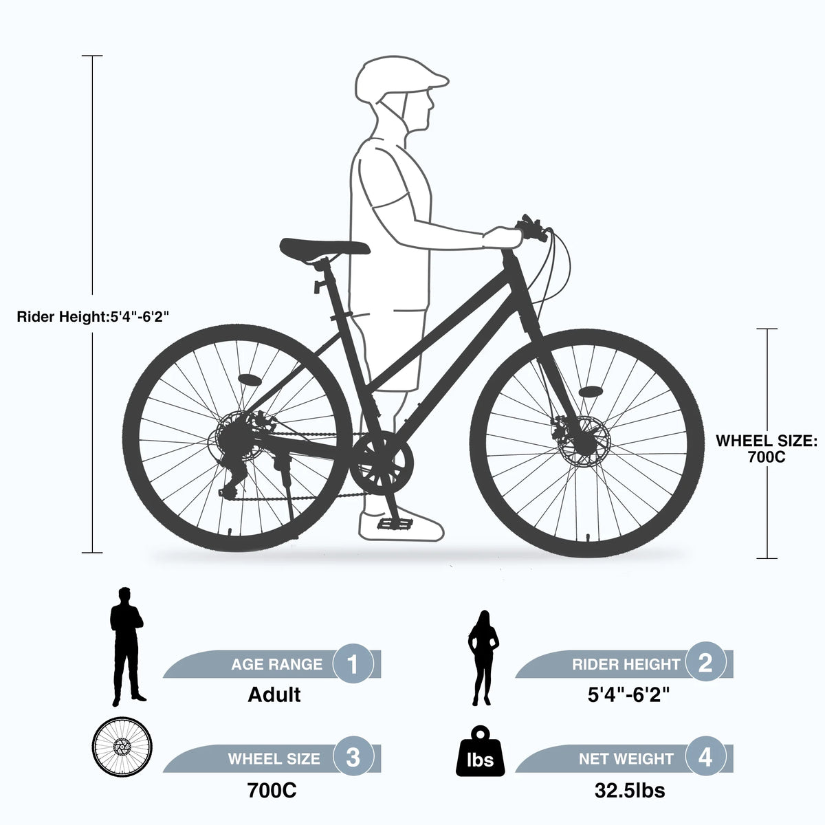 Outdoor Bike 7 Speed Hybrid Bike Disc Brake 700C Road Bike for Men Women'S City Bicycle - Product image 10