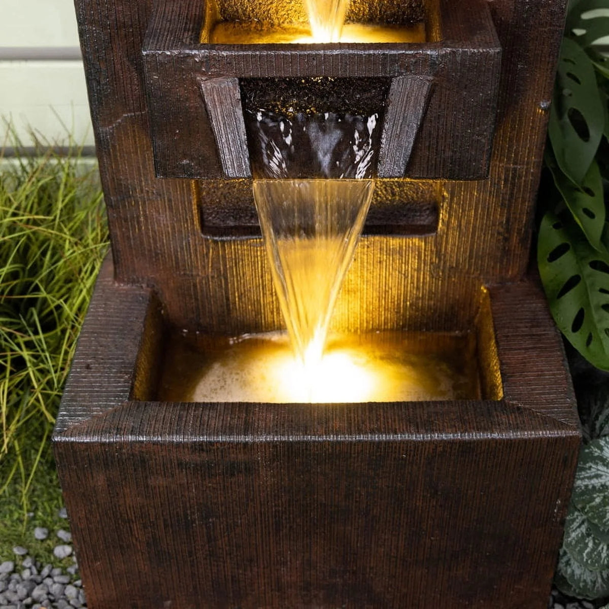 Outdoor Fountains and Indoor Waterfalls 4 Floor - Standing Water Fountain Outdoor with LED Lights for - Product image 3