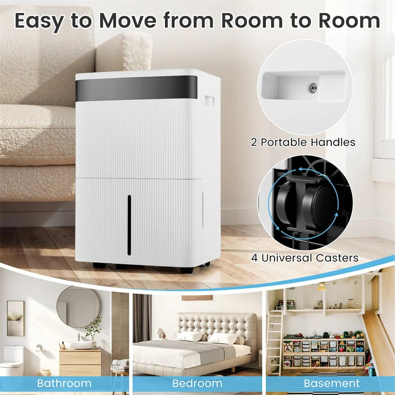 74 Pints Dehumidifier for Home & Basement, 4500 Sq.Ft Portable Dehumidifier with Drain Hose, 24H Timer - Product image 13