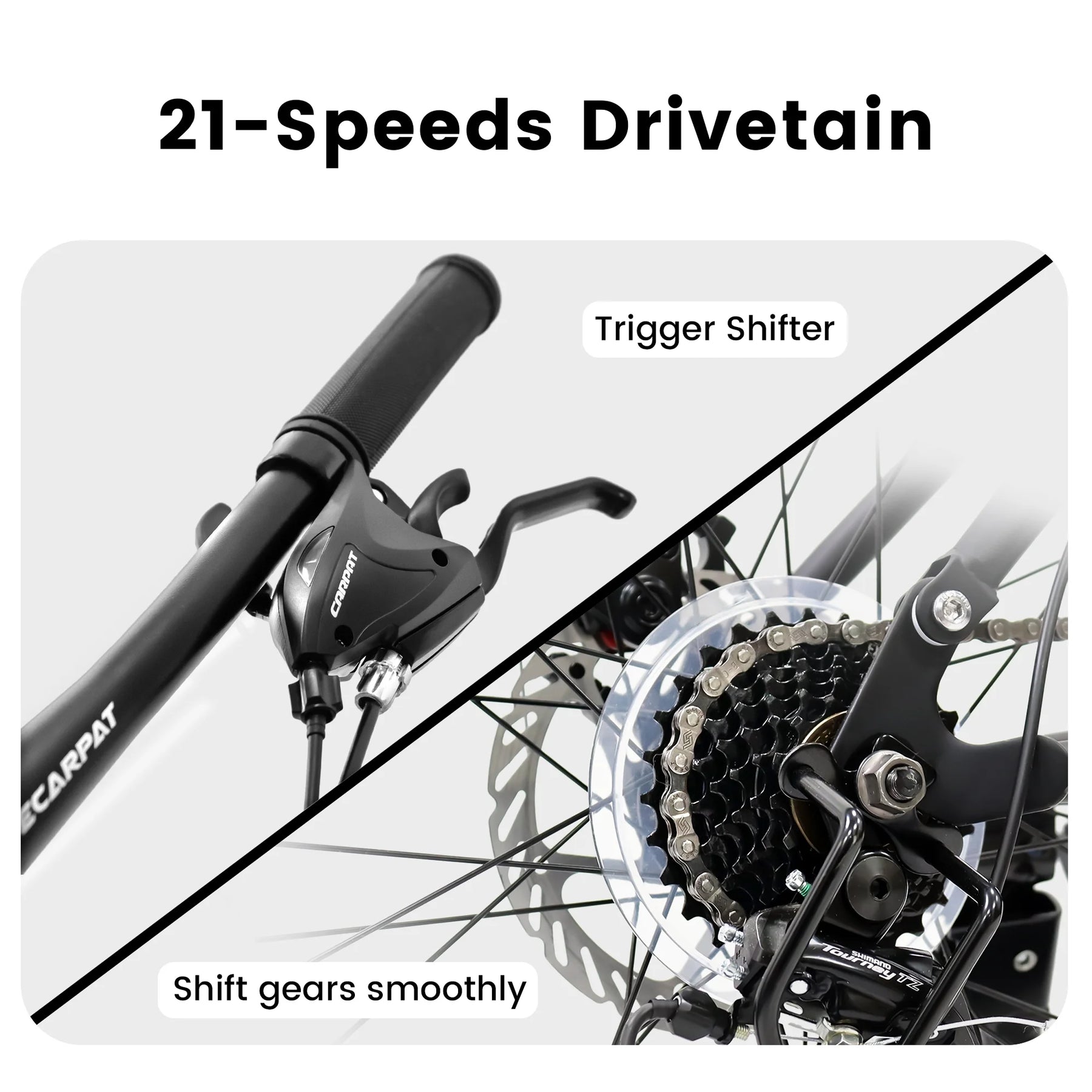 24 in Dual/Front Suspension Mens Womens Mountain Bike, 21 Speeds Dual Disc Brake, High - Carbon Steel Frame - Product image 7