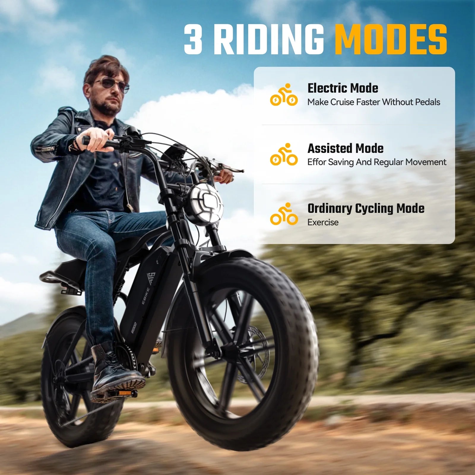 TST Electric Bike for Adults, 750W Peak 1500W Motor, 20"x4" Fat Tire, E Mountain Bike, 48V/15AH UL2849 - Product image 6