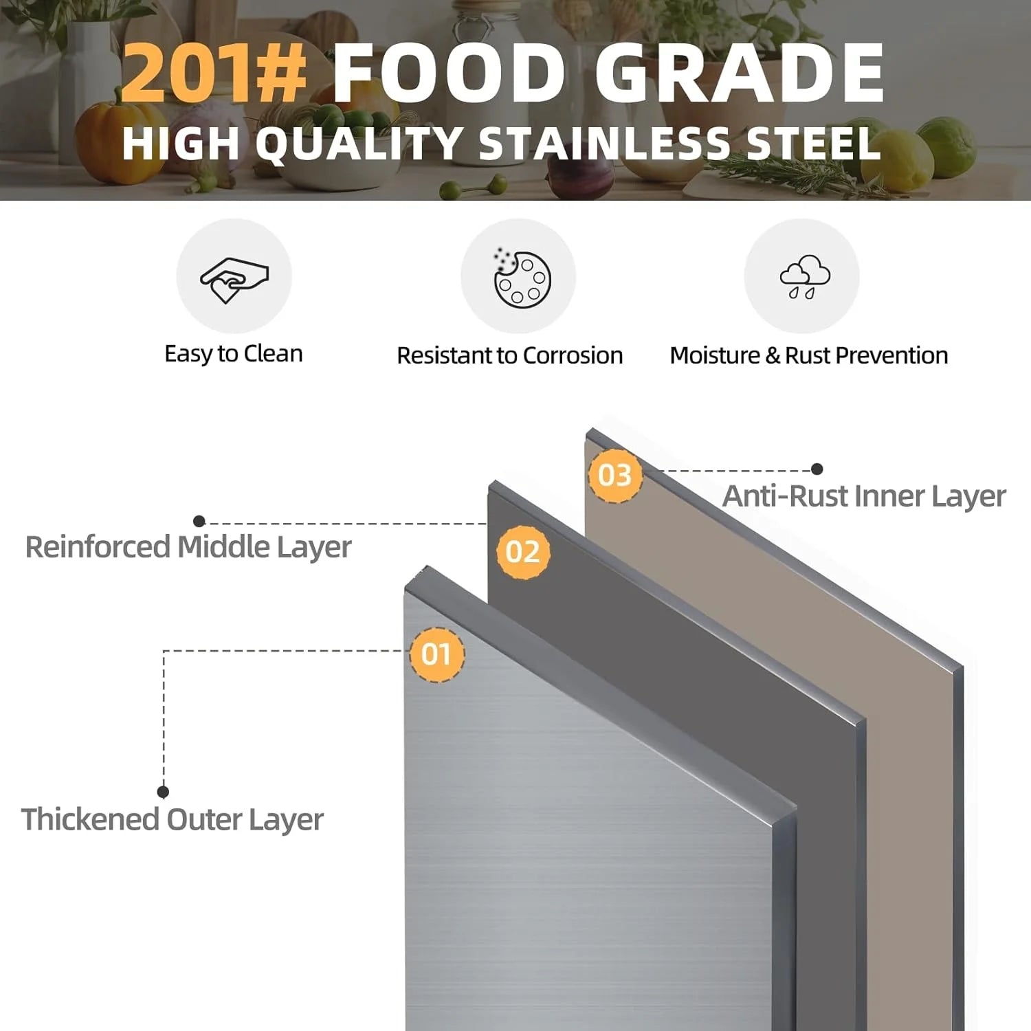 AECOJOY Stainless Steel Table 36"x30" with Backsplash and Knife Blocks Prep Tables for Commercial Kitchen - Product image 5