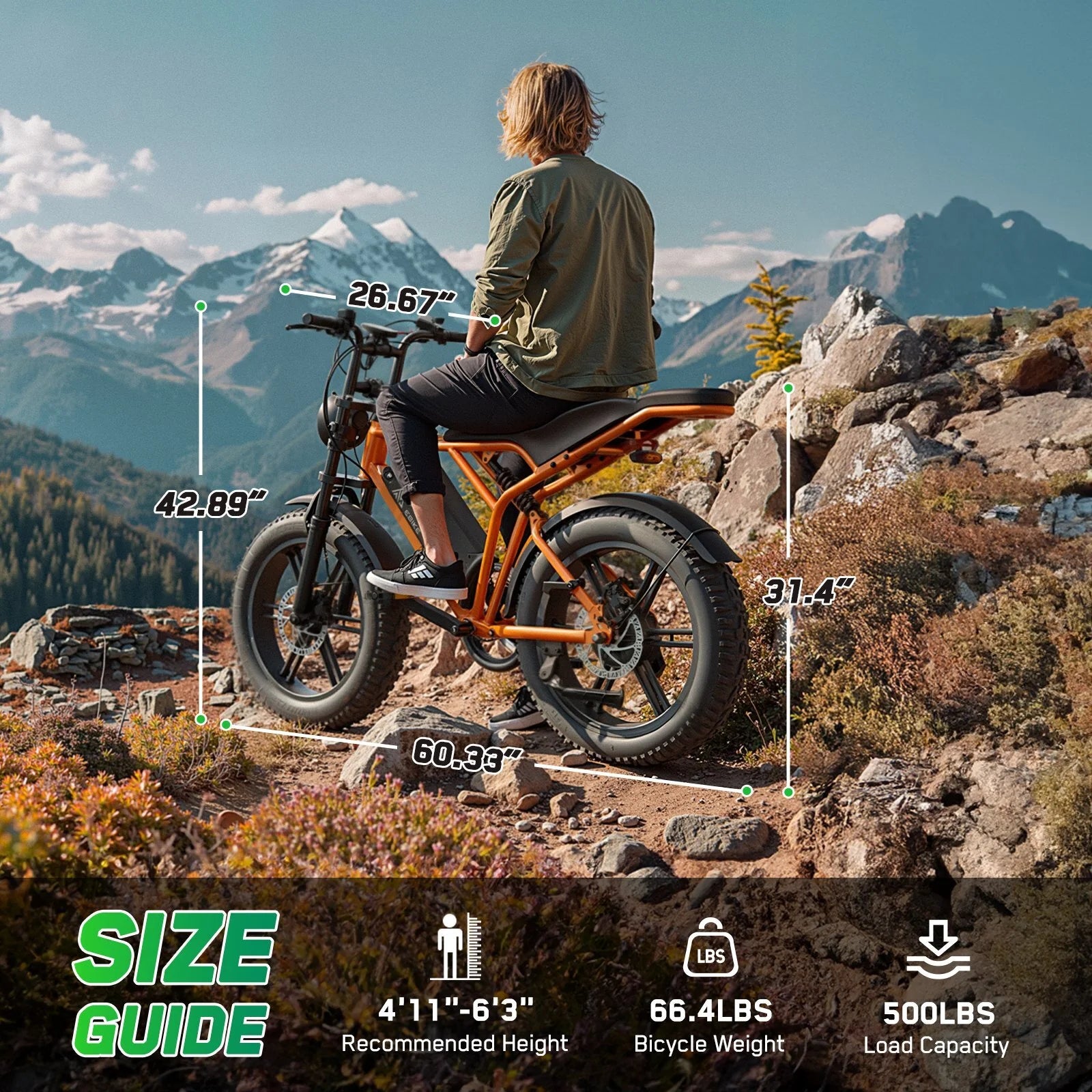 TST Electric Bike for Adults, 750W Peak 1500W Motor, 20"x4" Fat Tire, E Mountain Bike, 48V/15AH UL2849 - Product image 21