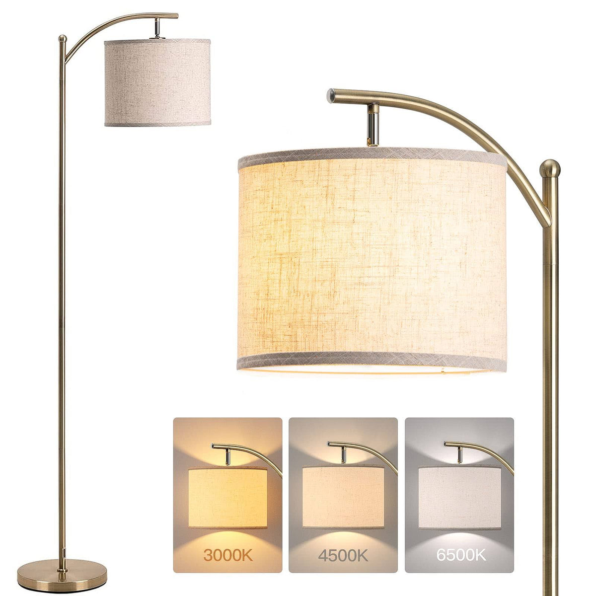addlon Floor Lamp for Living Room with 3 Color Temperatures, Standing Lamp with Linen Lampshade for - Product image 1