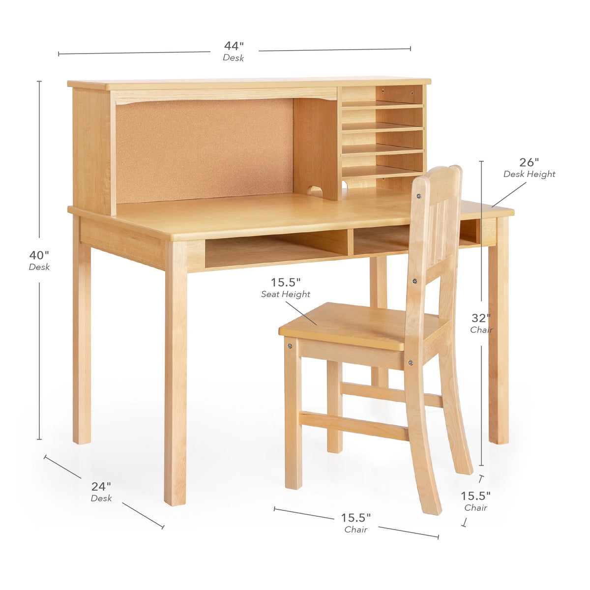 Guidecraft Kids Media Desk and Chair Set - Gray: Kids Desk and Chair Set - Product image 13