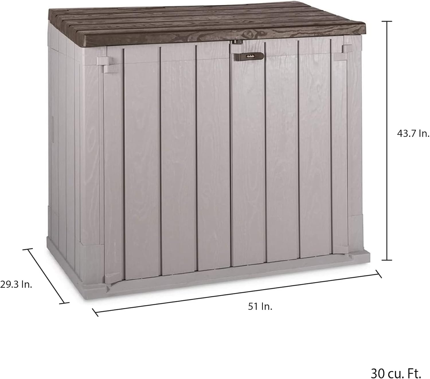 Toomax Stora Way Outdoor Tool Box in Recycled Polypropylene with Wood Effect (842L, Taupe Grey/Brown)