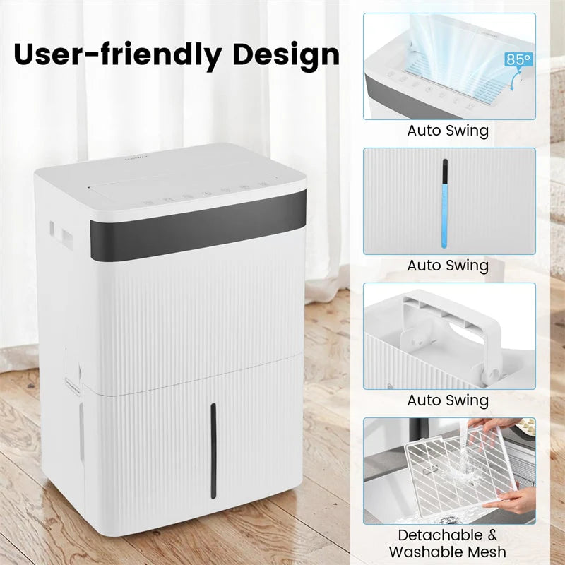 74 Pints Dehumidifier for Home & Basement, 4500 Sq.Ft Portable Dehumidifier with Drain Hose, 24H Timer - Product image 11