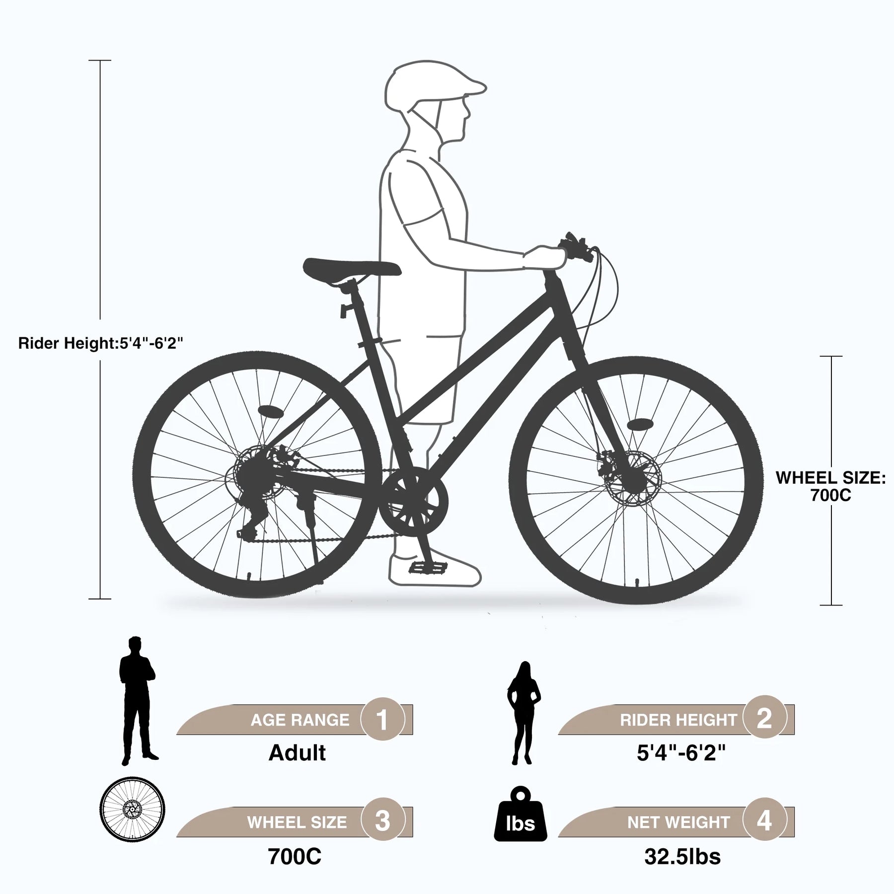 Outdoor Bike 7 Speed Hybrid Bike Disc Brake 700C Road Bike for Men Women'S City Bicycle - Product image 6
