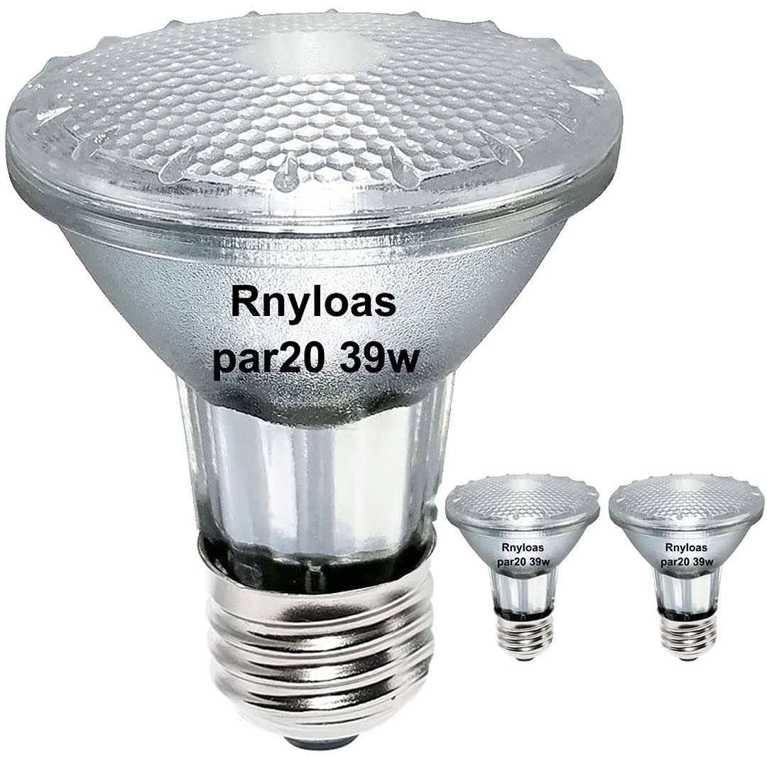 Rnyloas PAR20 Flood 39W 120V 480 Lumens, 2Pack High Output 39W PAR20 Halogen(50W Equivalent) with E26 - Product image 1