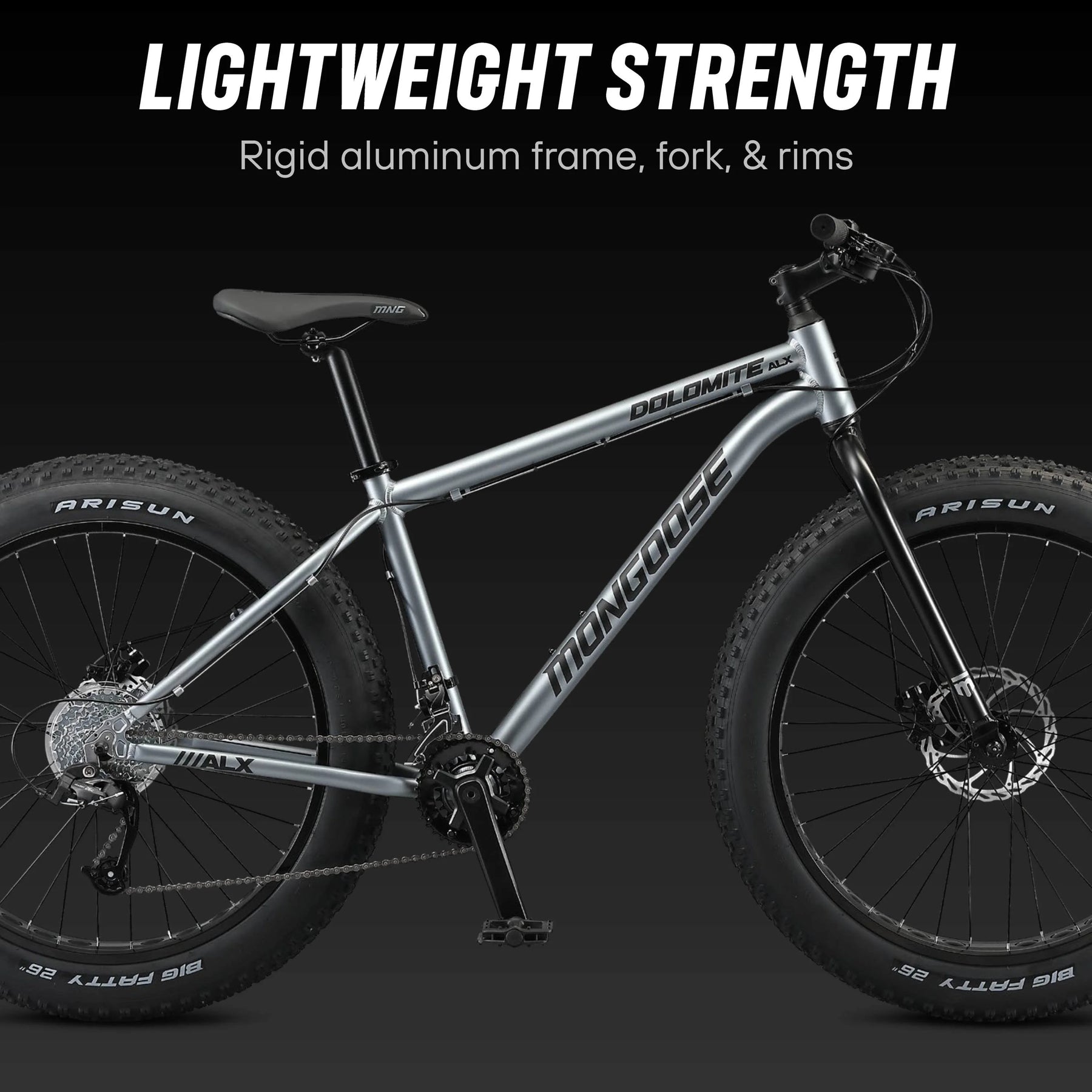 26 - In. Dolomite ALX Unisex Fat Tire Mountain Bike, Gray