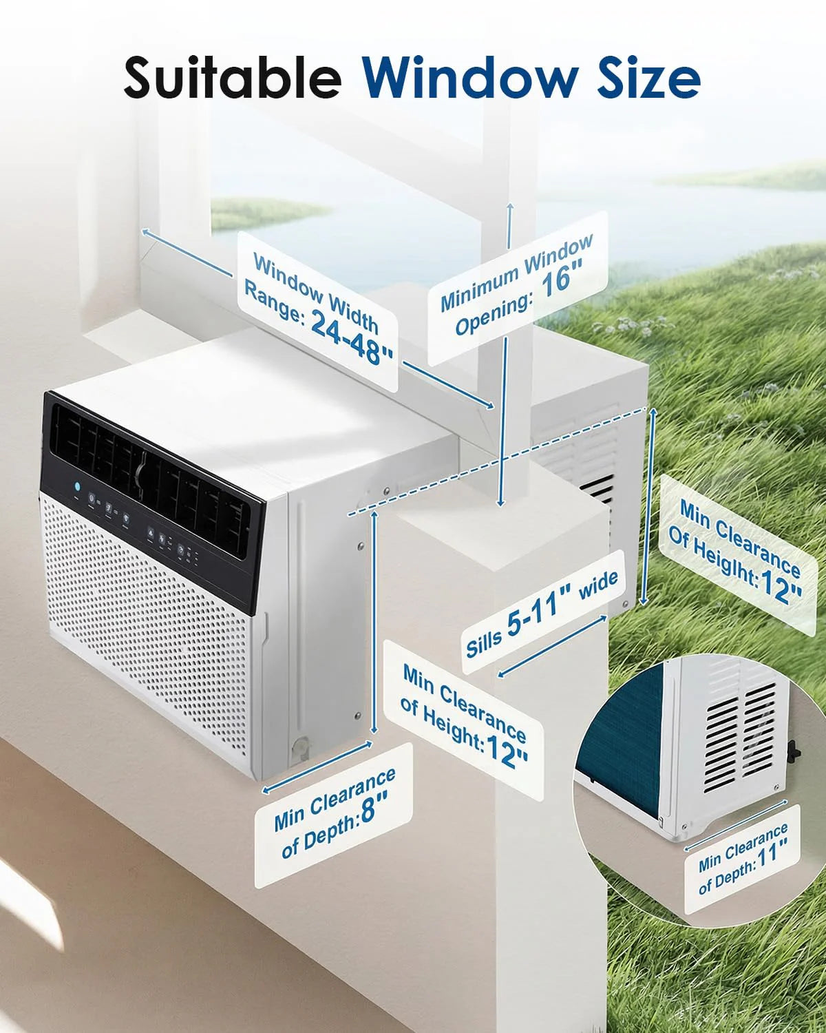 AECOJOY 10000 BTU Window Air Conditioner, Energy-Saving Window AC Unit, Cools up to 250 Sq. Ft - Product image 8