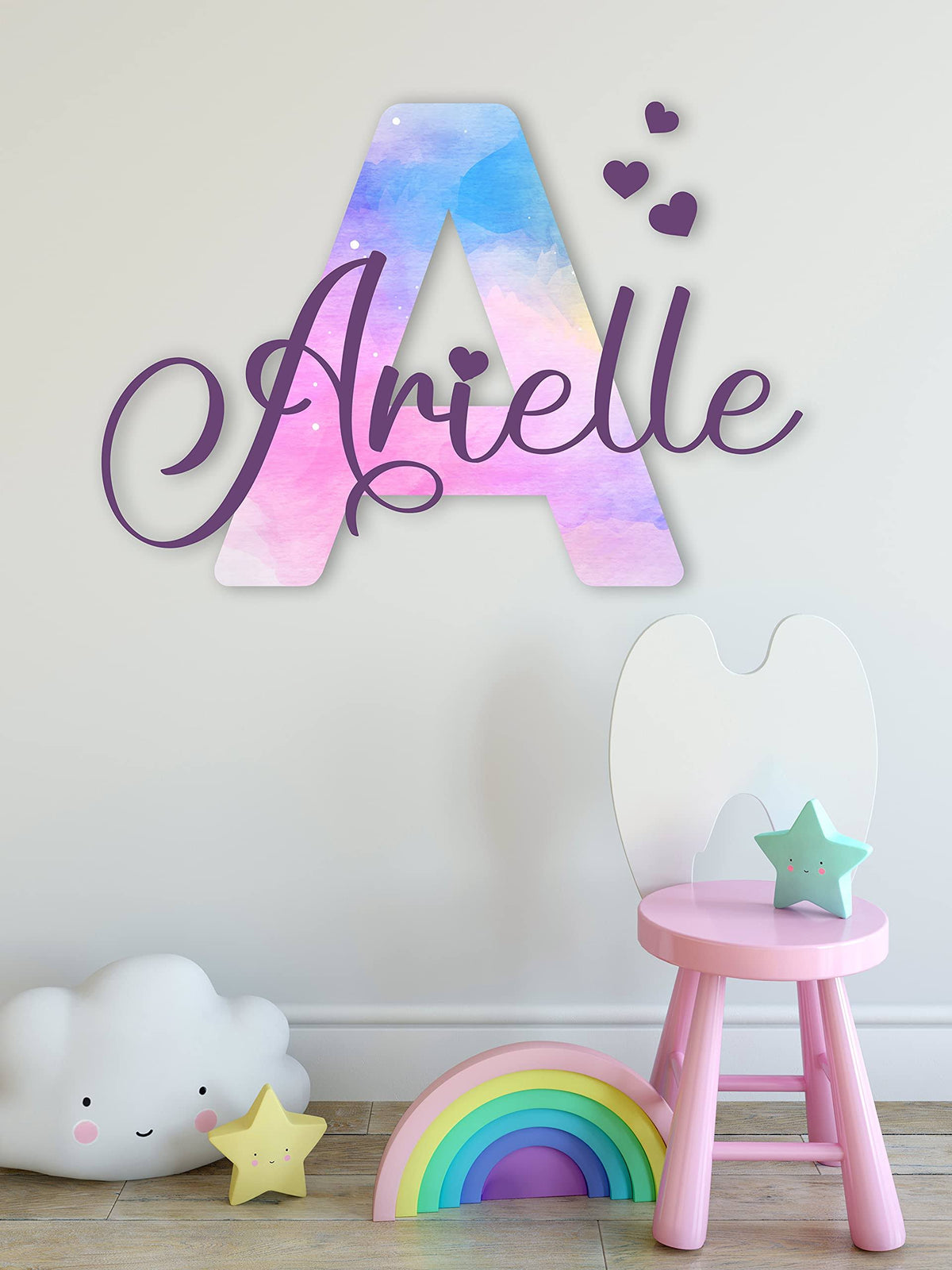Cryptonite Multiple Font Wall Decor Bright Letter and Shimmer Colors I Custom Name & Initial I Baby Girl I - Product image 1