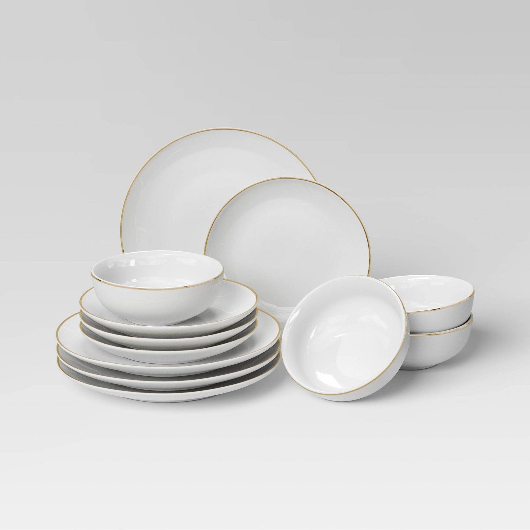 12pc Christmas Dinnerware Set Gold - Threshold - Product image 1