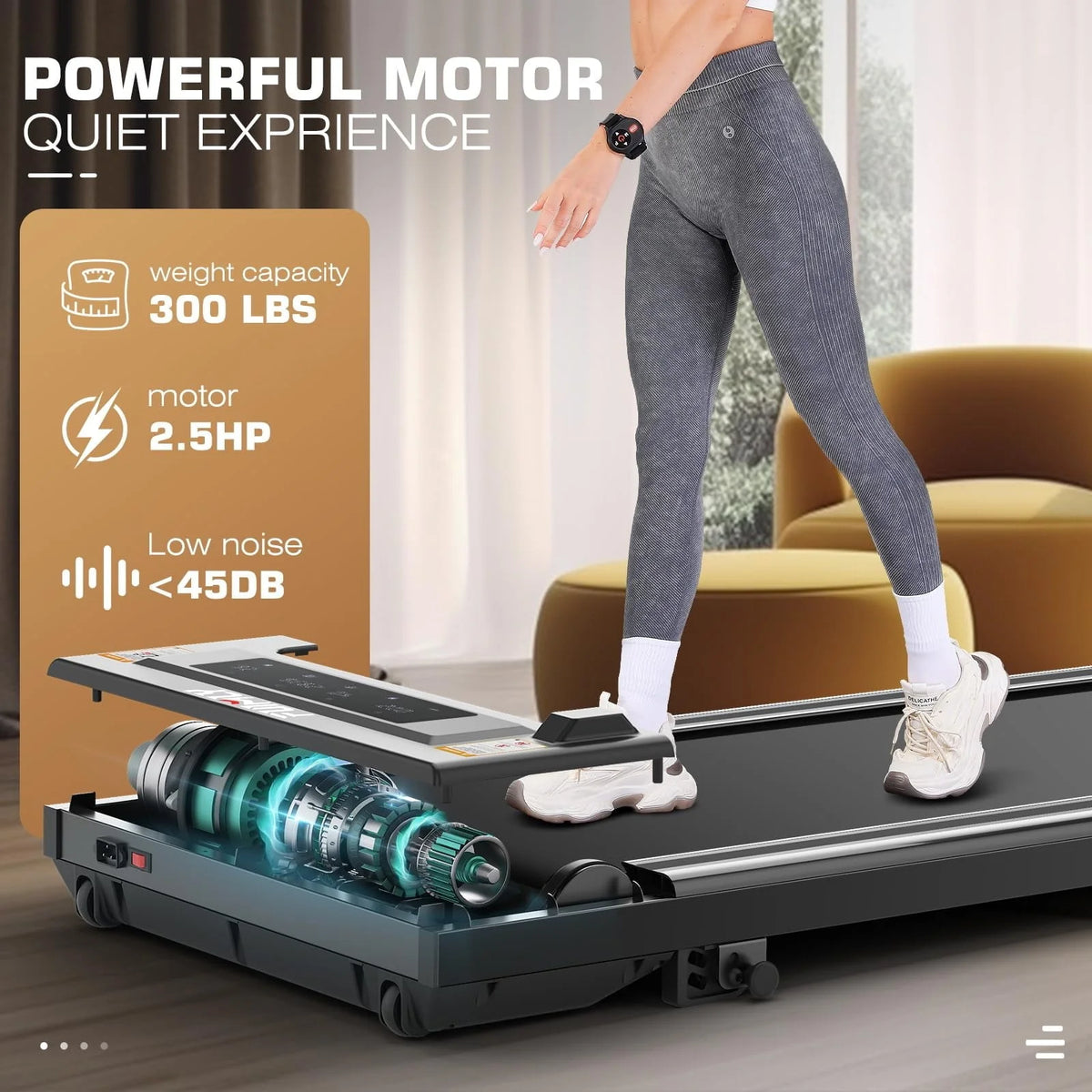 Under Desk Treadmill with Remote Control, LED Touch Screen Treadmill Ultra - Quiet - Product image 4