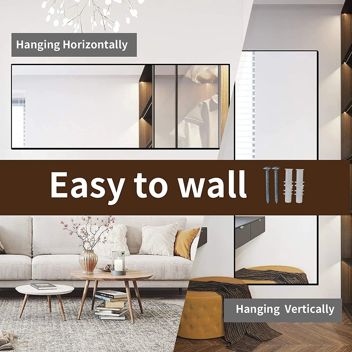 BEAUTYPEAK Full Length Mirror 71"x26" Rectangle Wall Mirror Floor Mirrors for Leaning, Black - Product image 8