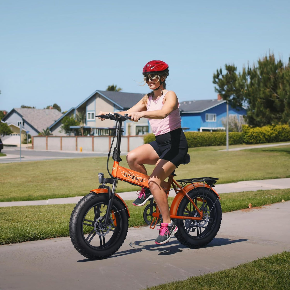 ENGWE Foldable Electric Bike, Removable 48V 13Ah Battery, Range 50-120 km,20'' ×4.0'' Fat Tire 7-Speed E-Bike for Any Terrain
