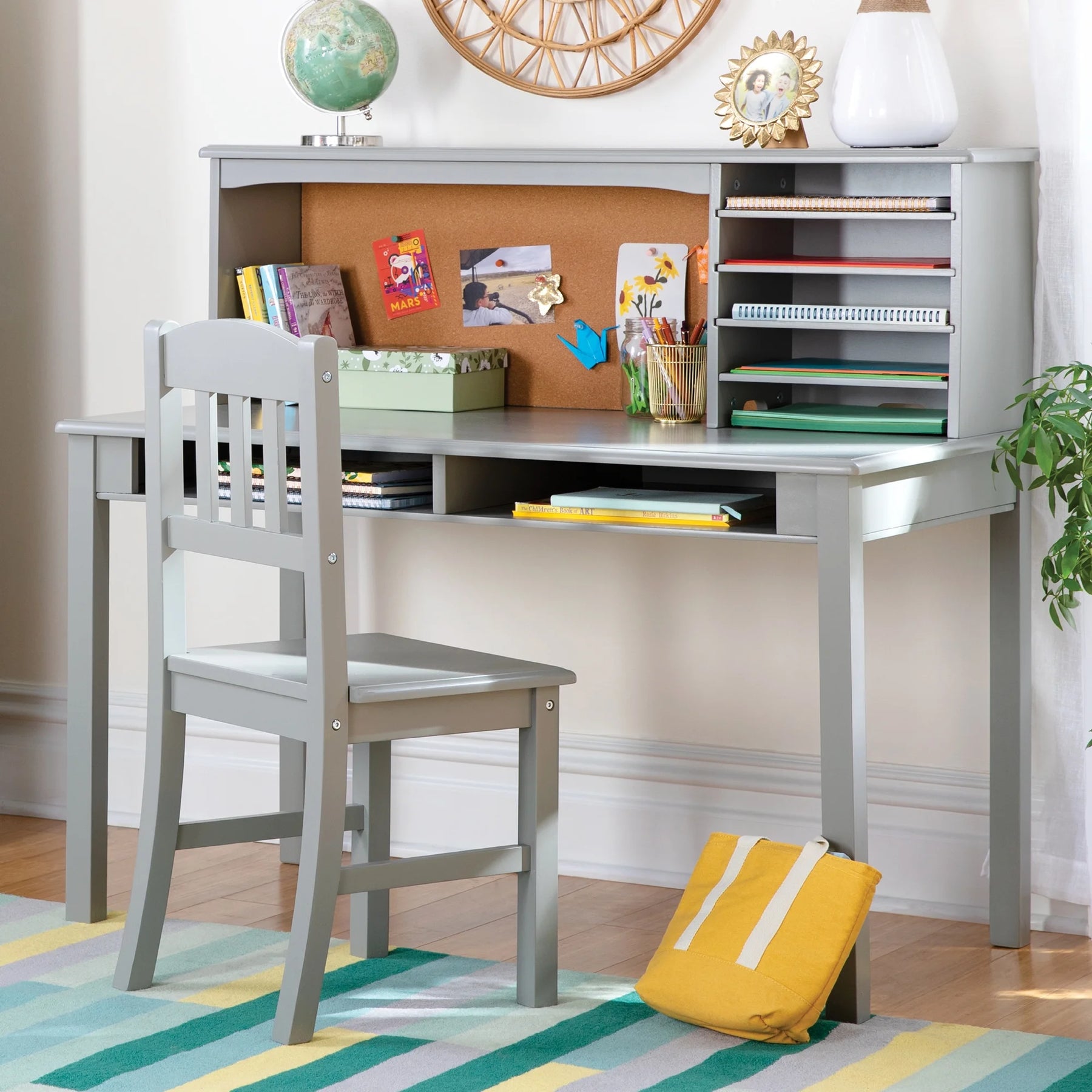Guidecraft Kids Media Desk and Chair Set - Gray: Kids Desk and Chair Set - Product image 10