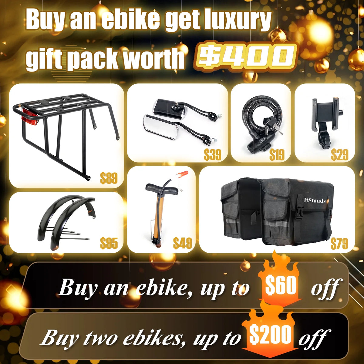 Dual Motors AWD 2000W Electric Bike for Adult 26'' UL2849 48V 30AH E - Product image 9