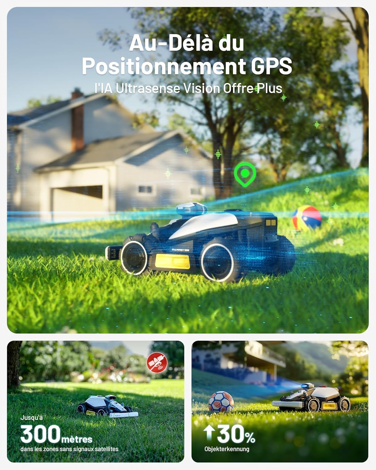 MAMMOTION LUBA Mini AWD 800 Wireless Robot Lawn Mower Peripheral, NetRTK+Vision, No RTK Antenna Required, Recommended 800m², Max. 1000m², Slopes at 80%, with 4G Module