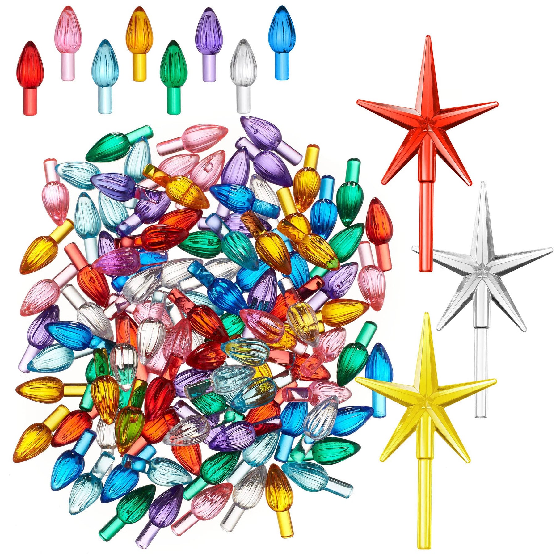 Ceramic Christmas Tree Replacement Lights - 108 Bulbs and 3 Stars - Product image 1