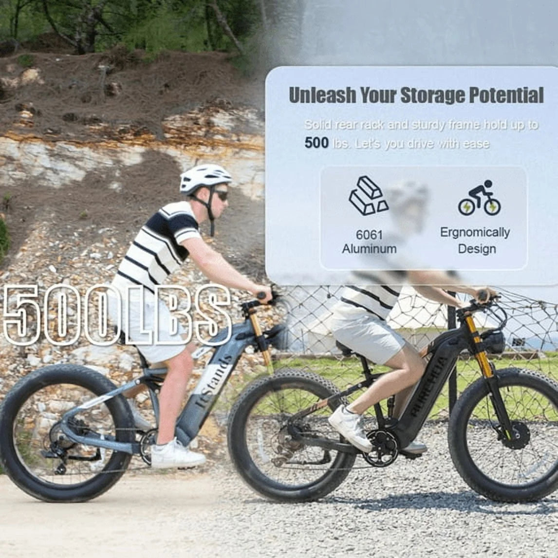 Dual Motors AWD 2000W Electric Bike for Adult 26'' UL2849 48V 30AH E - Product image 6