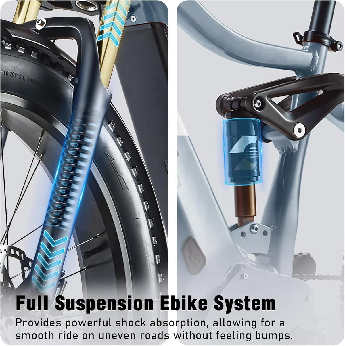 Dual Motors AWD 2000W Electric Bike for Adult 26'' UL2849 48V 30AH E - Product image 10
