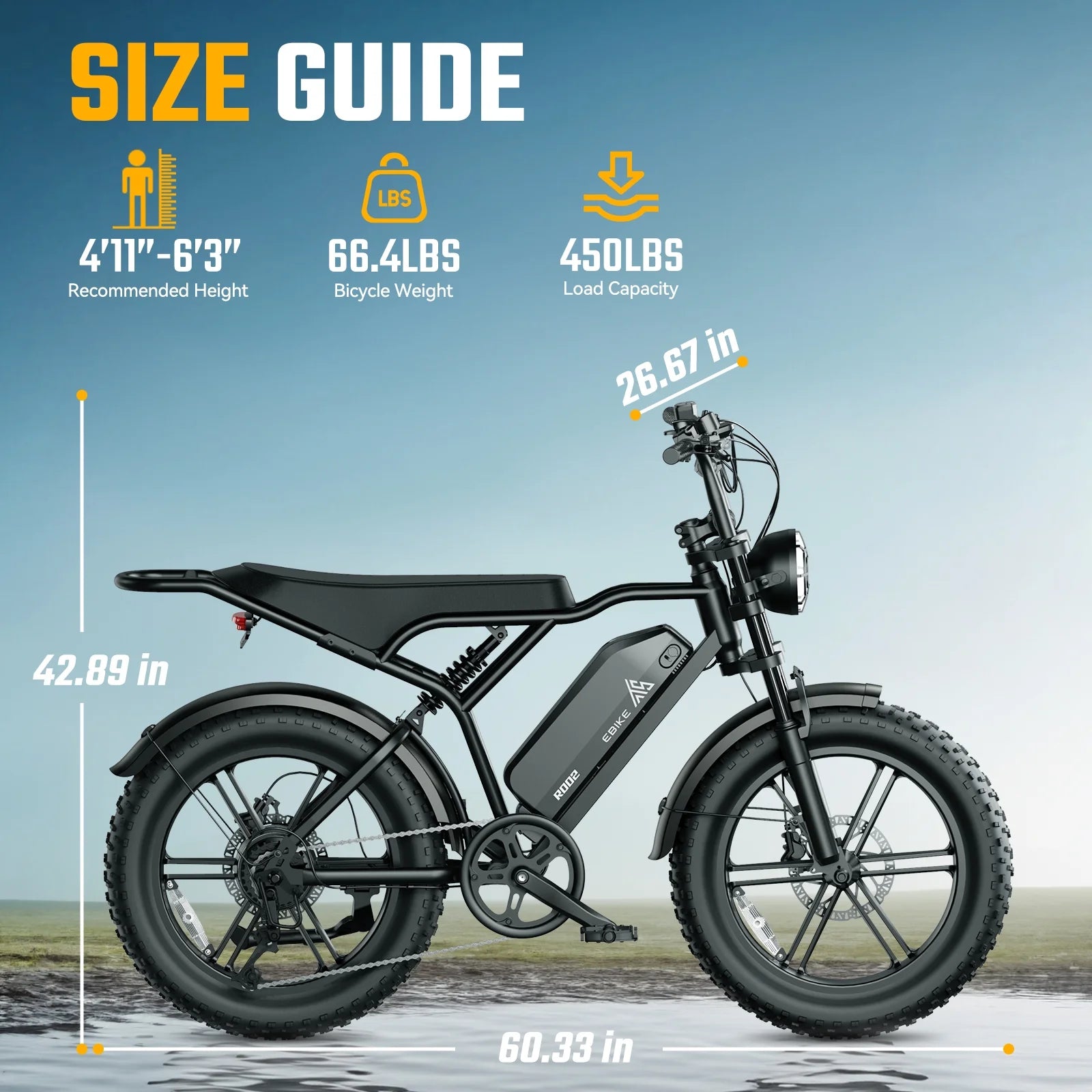 TST Electric Bike for Adults, 750W Peak 1500W Motor, 20"x4" Fat Tire, E Mountain Bike, 48V/15AH UL2849 - Product image 16