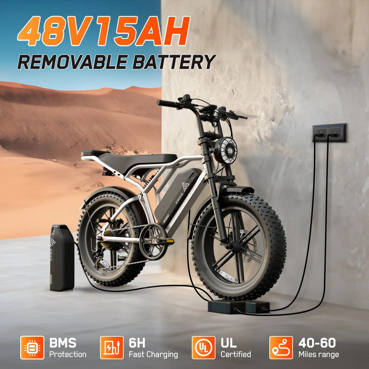 TST Electric Bike for Adults, 750W Peak 1500W Motor, 20"x4" Fat Tire, E Mountain Bike, 48V/15AH UL2849 - Product image 28