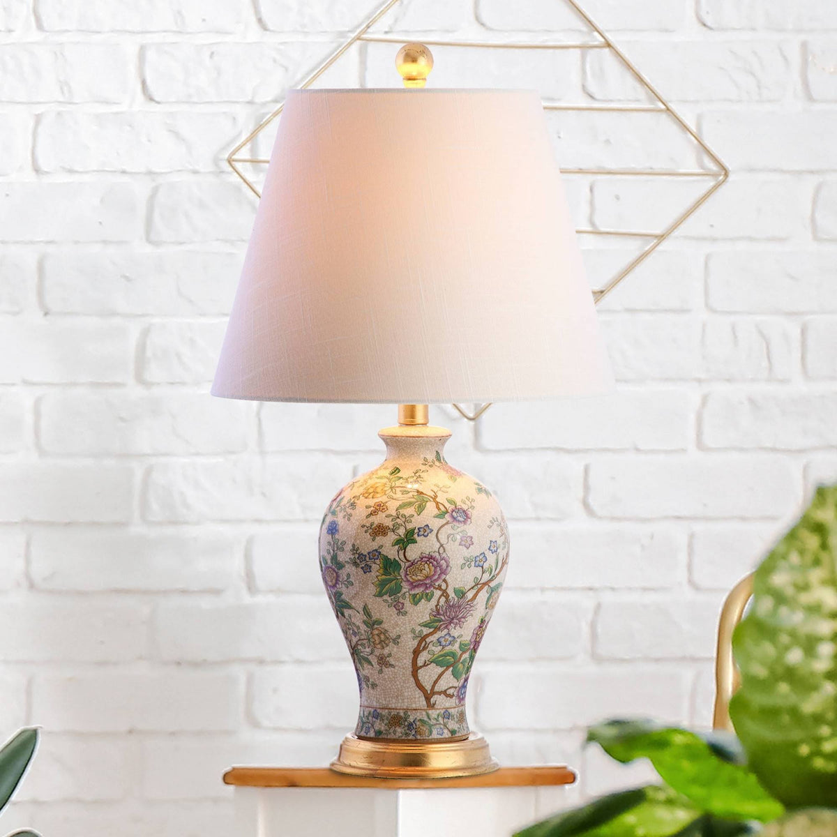 24" Penelope Chinoiserie Table Lamp (Includes LED Light Bulb) Cream - Jonathan Y - Product image 1