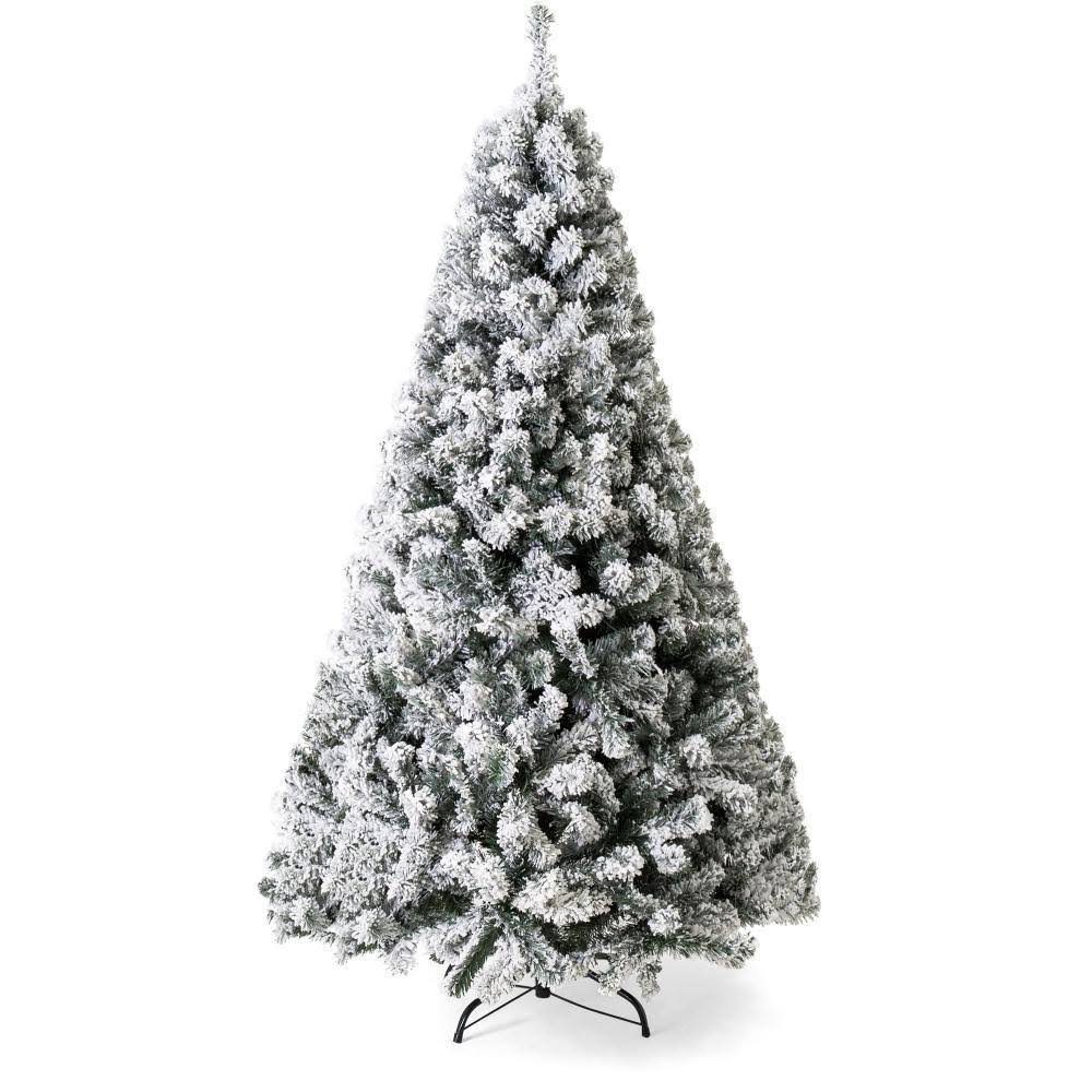 Best Choice Products 7.5' Snow Flocked Hinged Artifical Pine Christmas Tree with Metal Stand, Winter - Product image 1