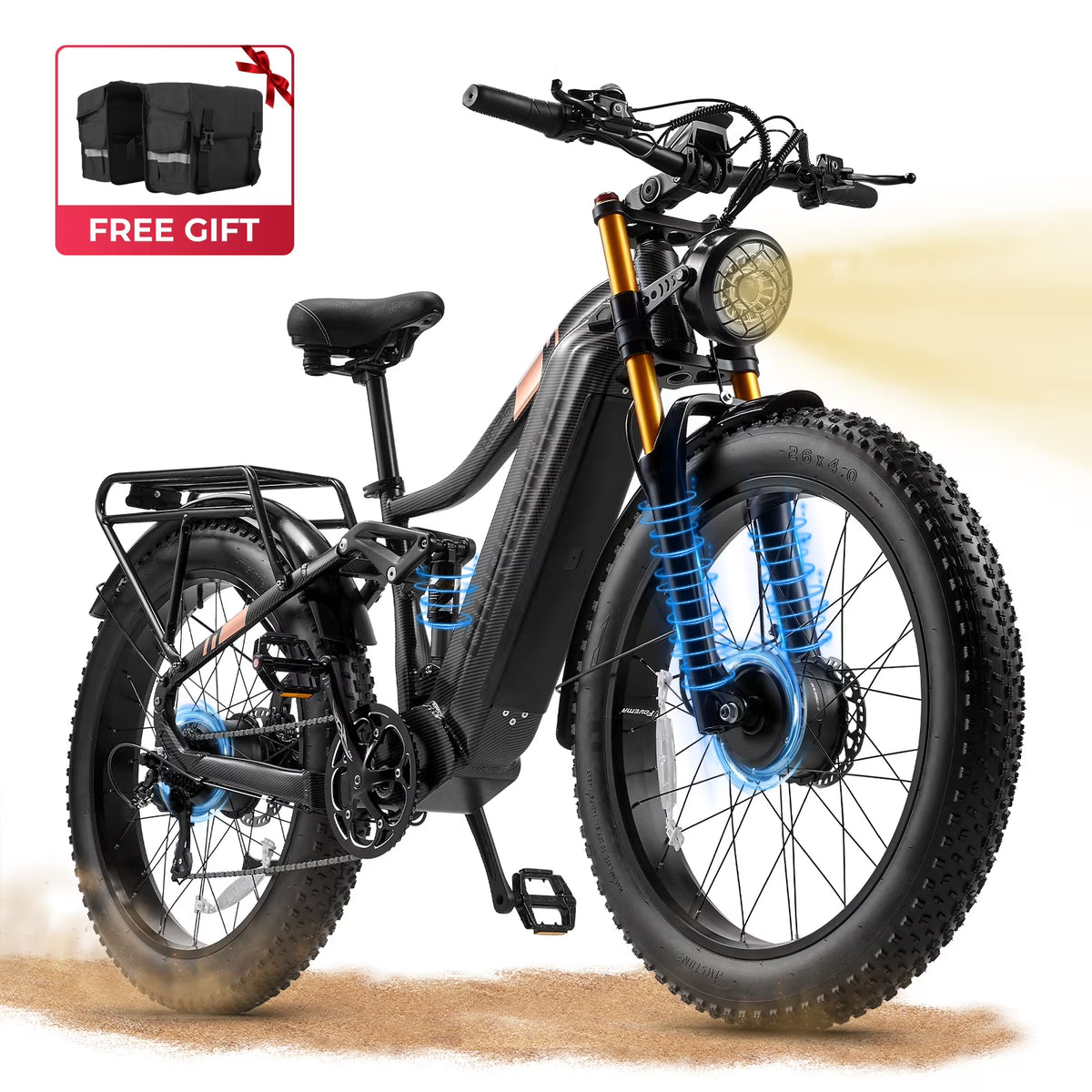 Dual Motors AWD 2000W Electric Bike for Adult 26'' UL2849 48V 30AH E - Product image 3