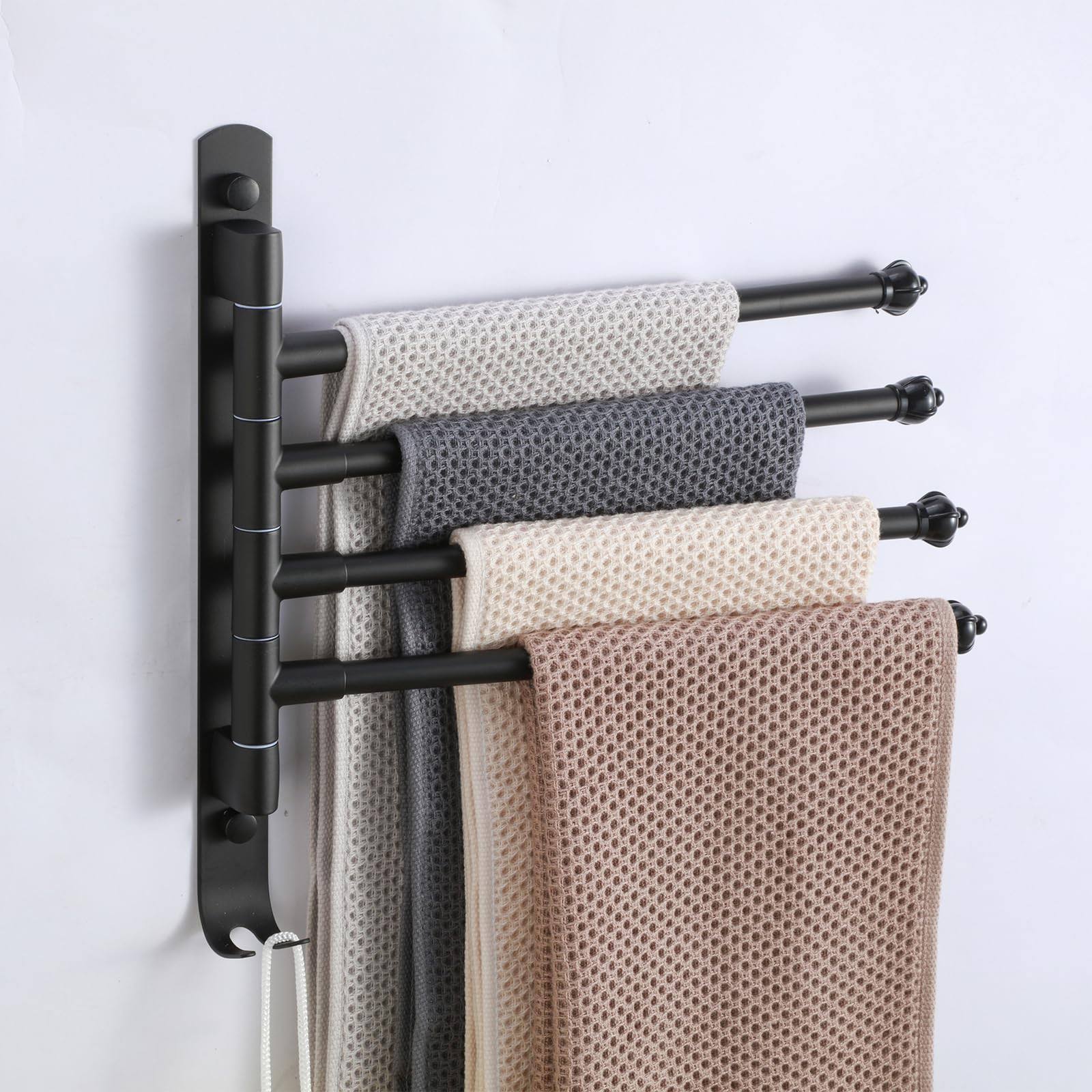 OURVII Bathroom Towel Rack Swivel Hanger Towel Bar Wall Mounted Door Towel Rack Space Saving Storage - Product image 1