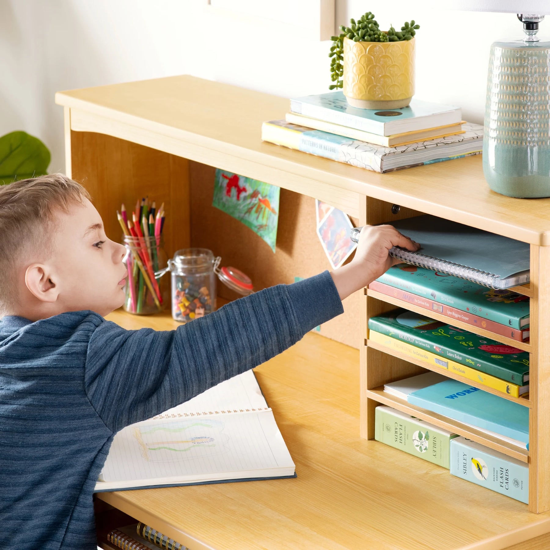 Guidecraft Kids Media Desk and Chair Set - Gray: Kids Desk and Chair Set - Product image 15