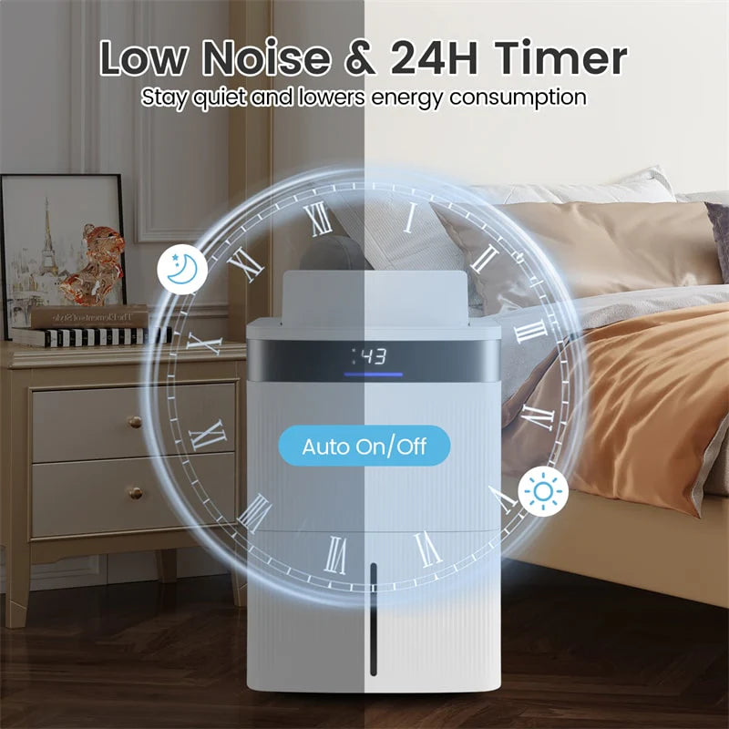 74 Pints Dehumidifier for Home & Basement, 4500 Sq.Ft Portable Dehumidifier with Drain Hose, 24H Timer - Product image 10