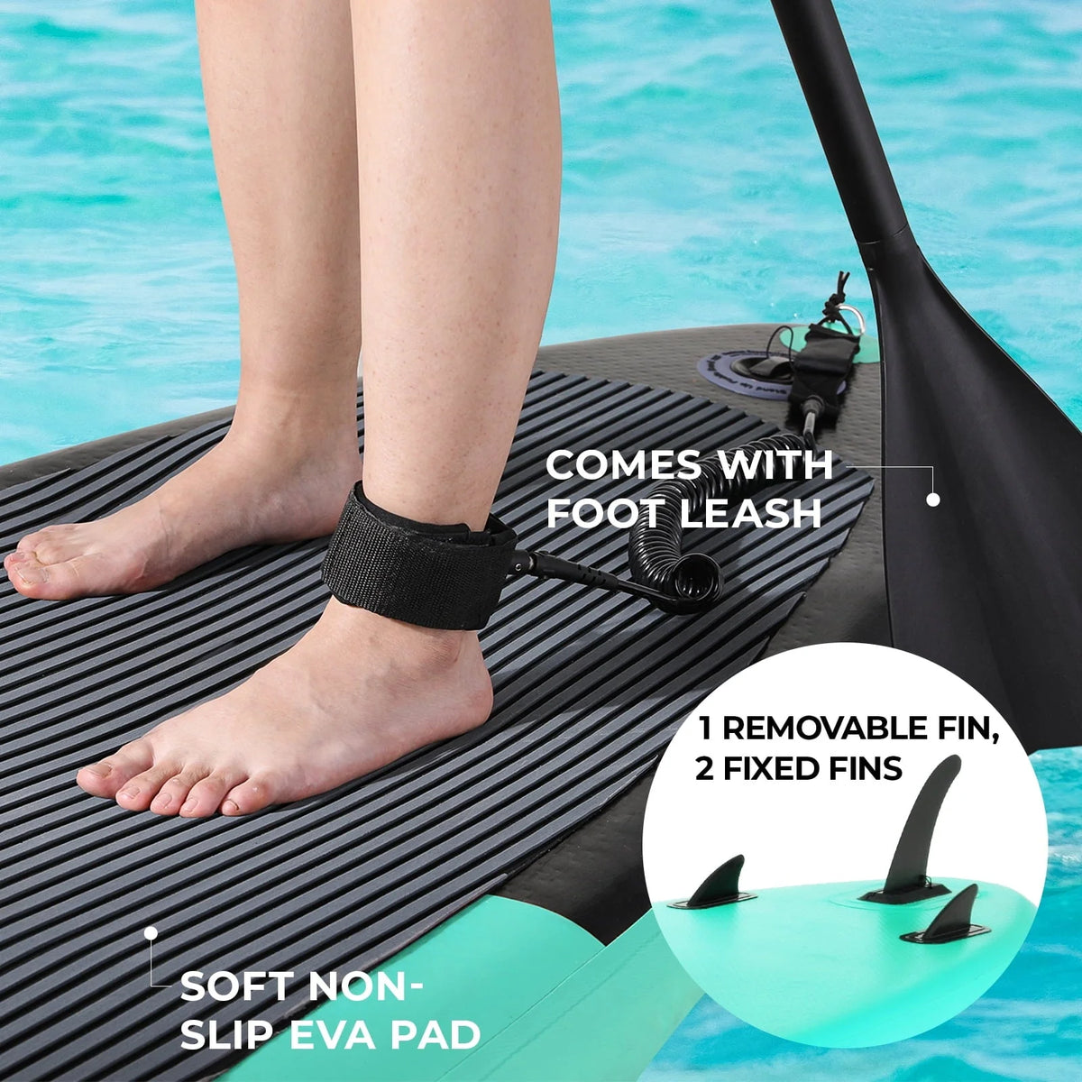 Arlopu Portable 10' Inflatable Stand up Paddle Board with Aluminum Paddle, Leash - Product image 8