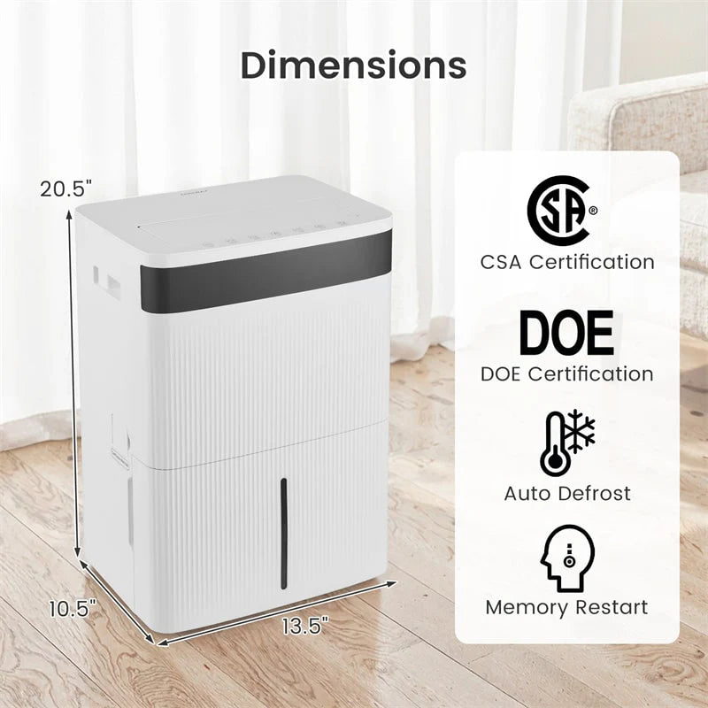 74 Pints Dehumidifier for Home & Basement, 4500 Sq.Ft Portable Dehumidifier with Drain Hose, 24H Timer - Product image 12