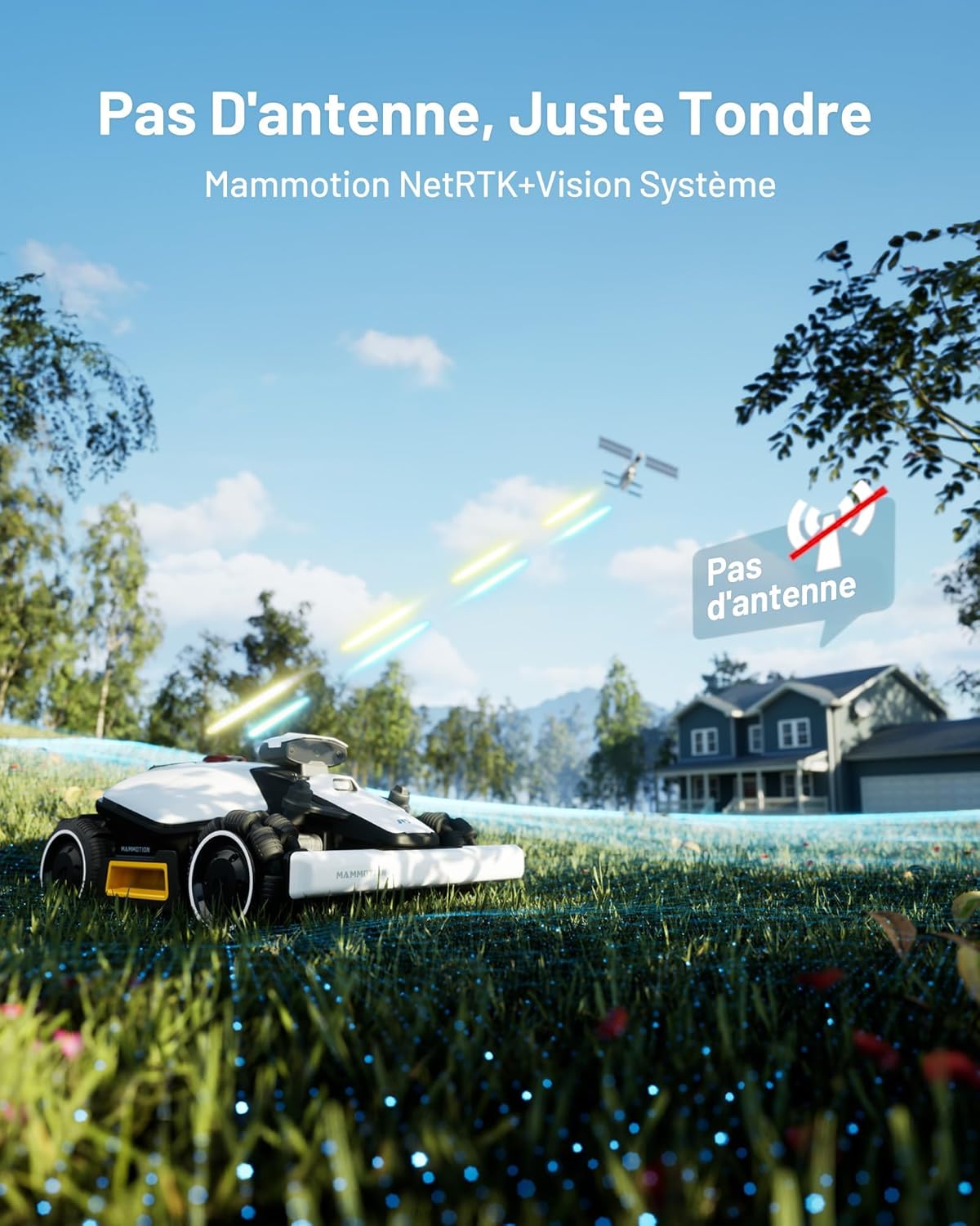 MAMMOTION LUBA Mini AWD 800 Wireless Robot Lawn Mower Peripheral, NetRTK+Vision, No RTK Antenna Required, Recommended 800m², Max. 1000m², Slopes at 80%, with 4G Module