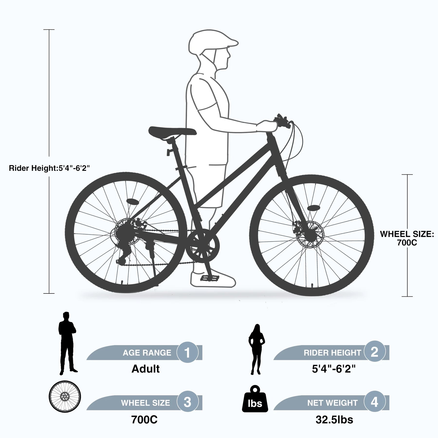 Outdoor Bike 7 Speed Hybrid Bike Disc Brake 700C Road Bike for Men Women'S City Bicycle - Product image 10