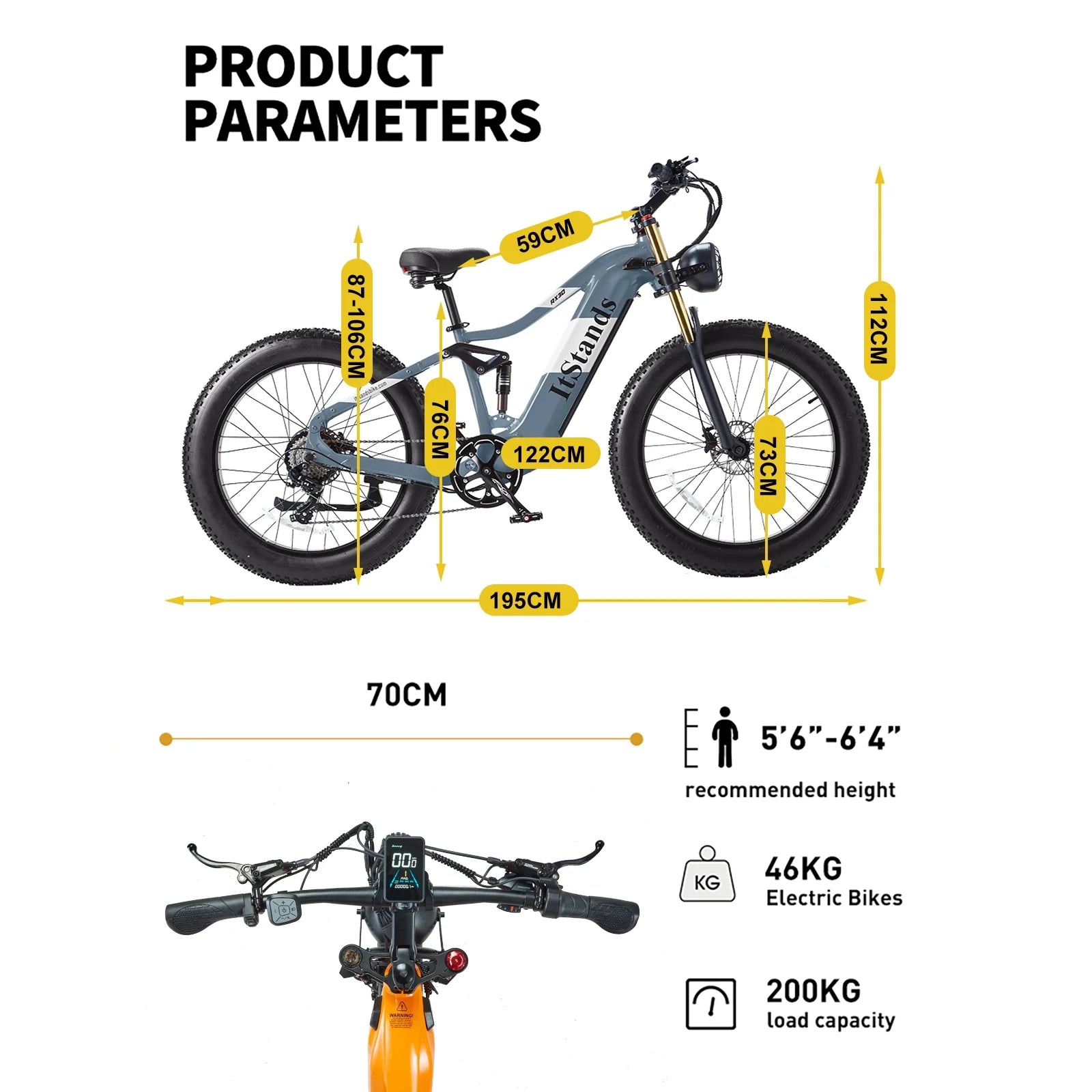 Dual Motors AWD 2000W Electric Bike for Adult 26'' UL2849 48V 30AH E - Product image 17