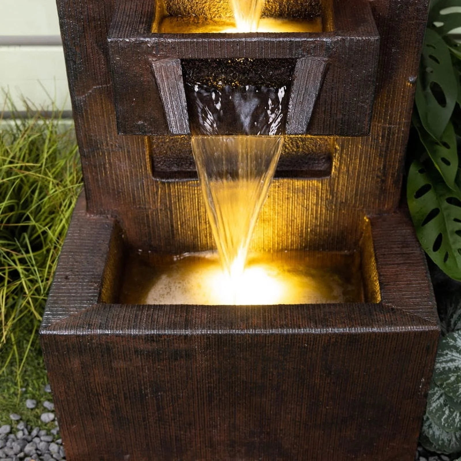 Outdoor Fountains and Indoor Waterfalls 4 Floor - Standing Water Fountain Outdoor with LED Lights for - Product image 3