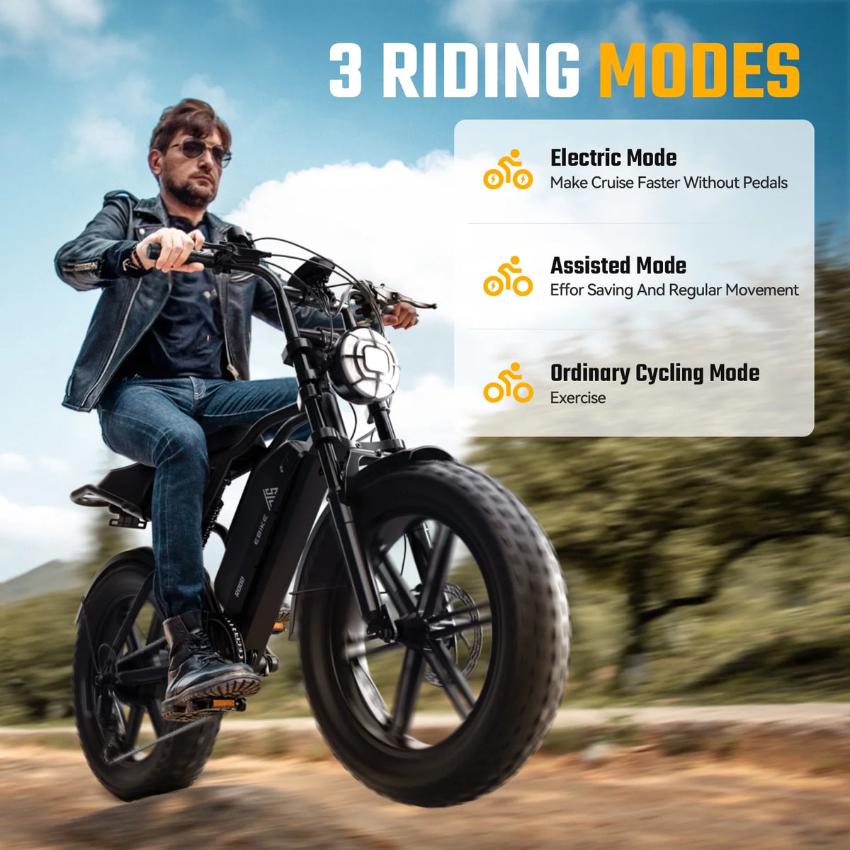 TST Electric Bike for Adults, 750W Peak 1500W Motor, 20"x4" Fat Tire, E Mountain Bike, 48V/15AH UL2849 - Product image 6