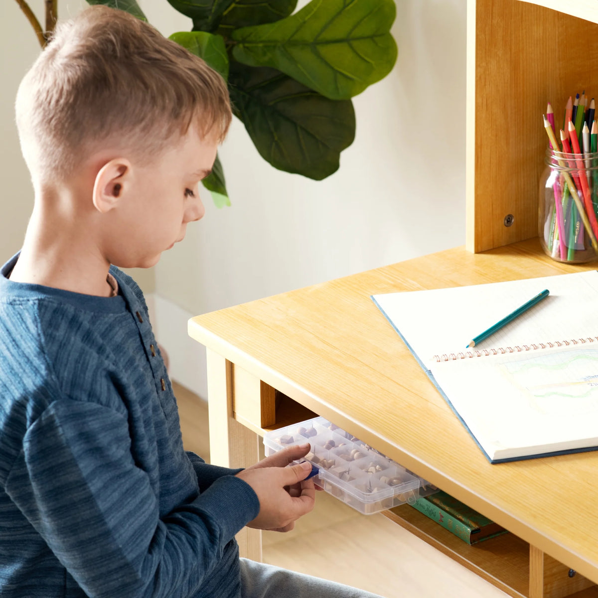 Guidecraft Kids Media Desk and Chair Set - Gray: Kids Desk and Chair Set - Product image 16