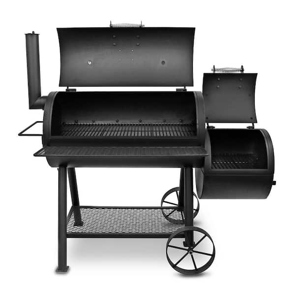 Highland Offset Charcoal Smoker and Grill in Black with 900 Sq. In. Cooking Space - Product image 3