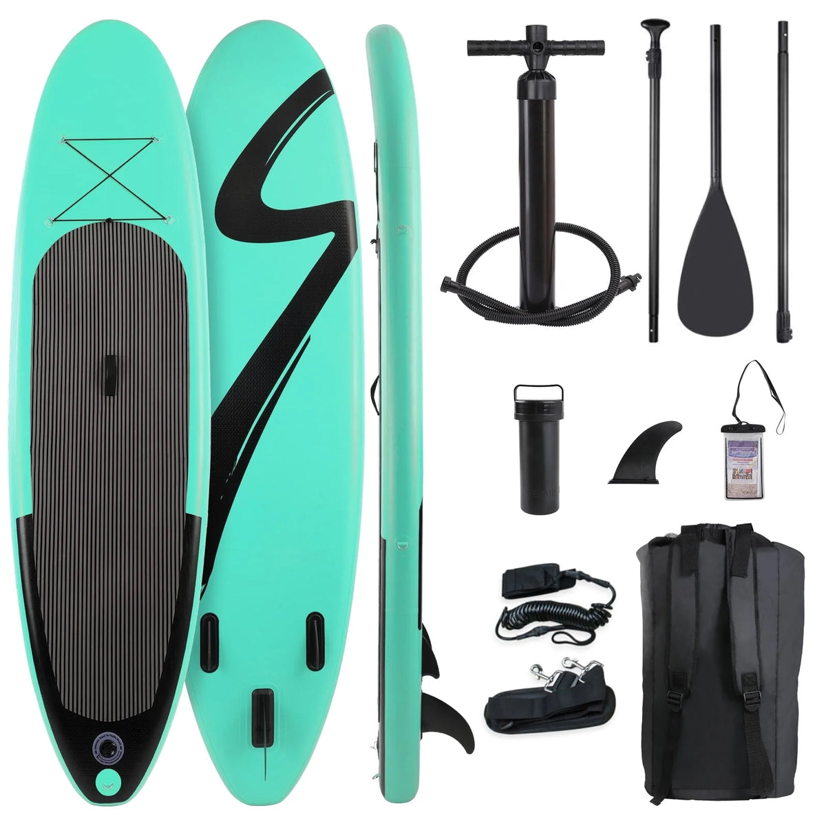 Arlopu Portable 10' Inflatable Stand up Paddle Board with Aluminum Paddle, Leash - Product image 1
