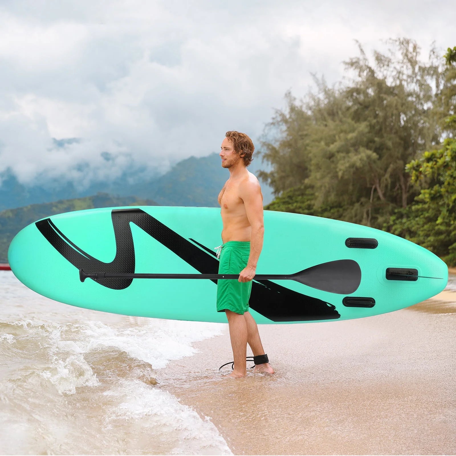 Arlopu Portable 10' Inflatable Stand up Paddle Board with Aluminum Paddle, Leash - Product image 3