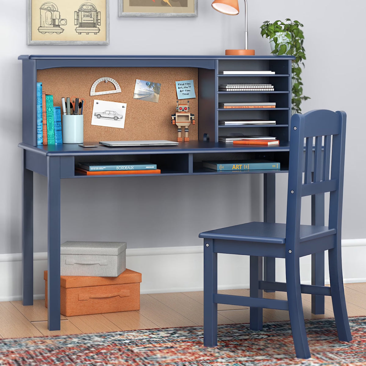 Guidecraft Kids Media Desk and Chair Set - Gray: Kids Desk and Chair Set - Product image 9