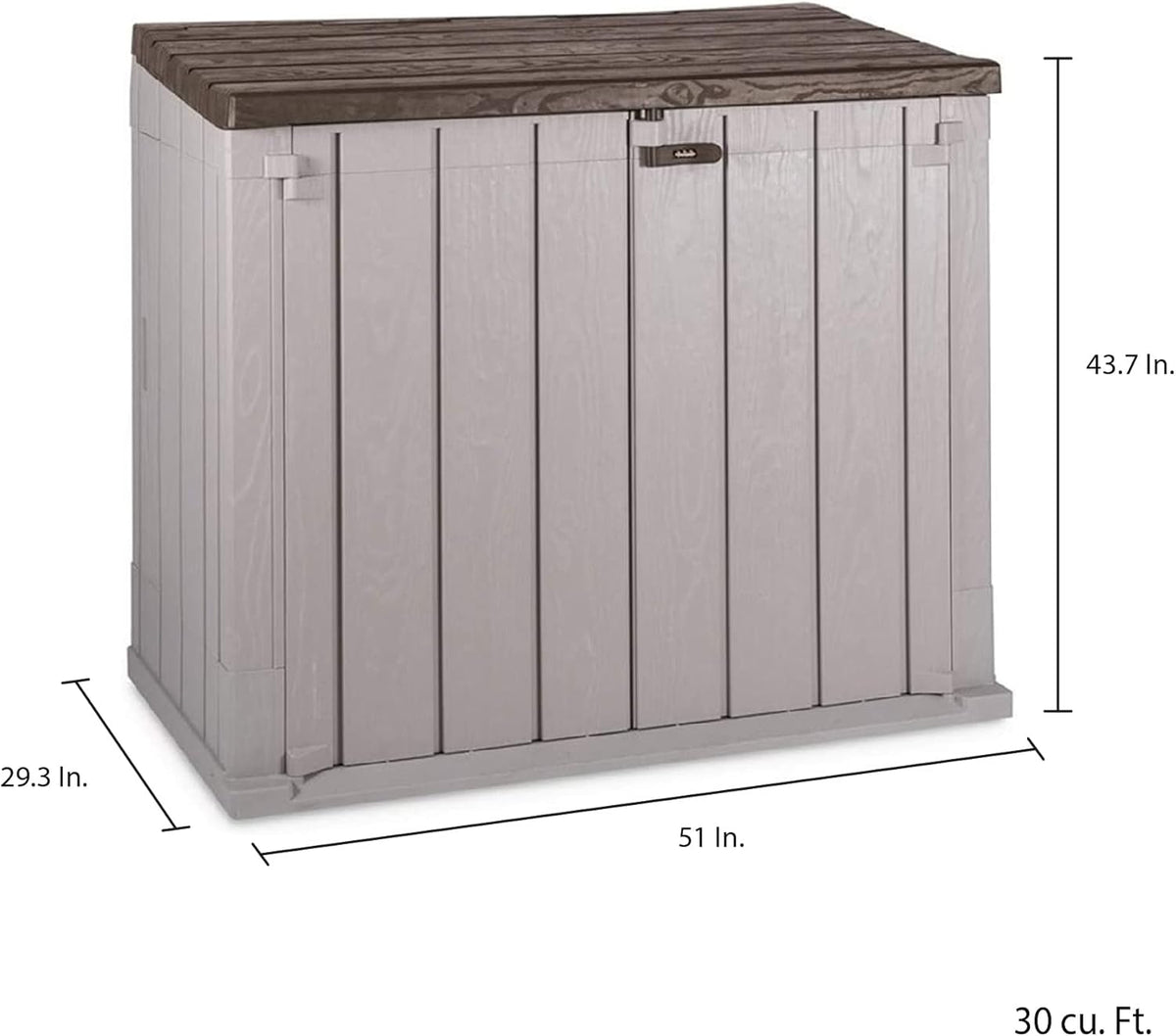 Toomax Stora Way Outdoor Tool Box in Recycled Polypropylene with Wood Effect (842L, Taupe Grey/Brown)