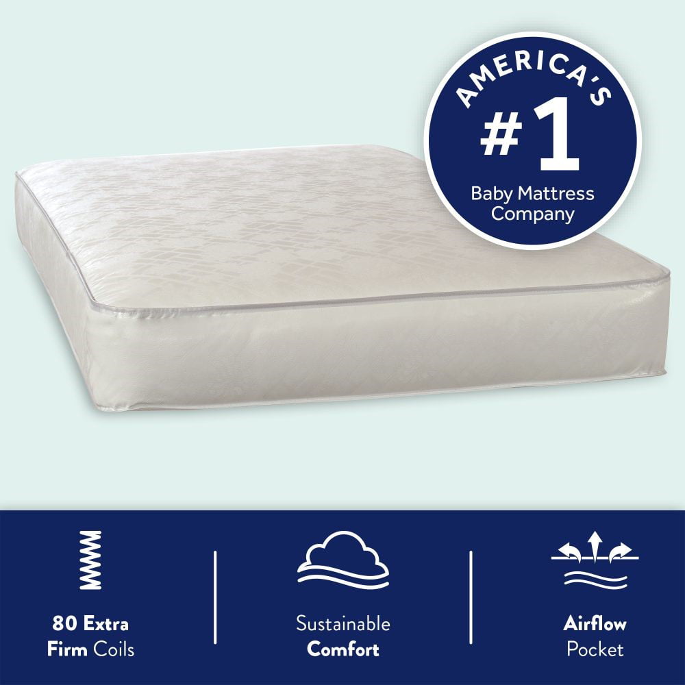 Pediatric 800 Extra Firm Ultra Deluxe. 80 Coil Crib and Toddler Mattress. White - Product image 6