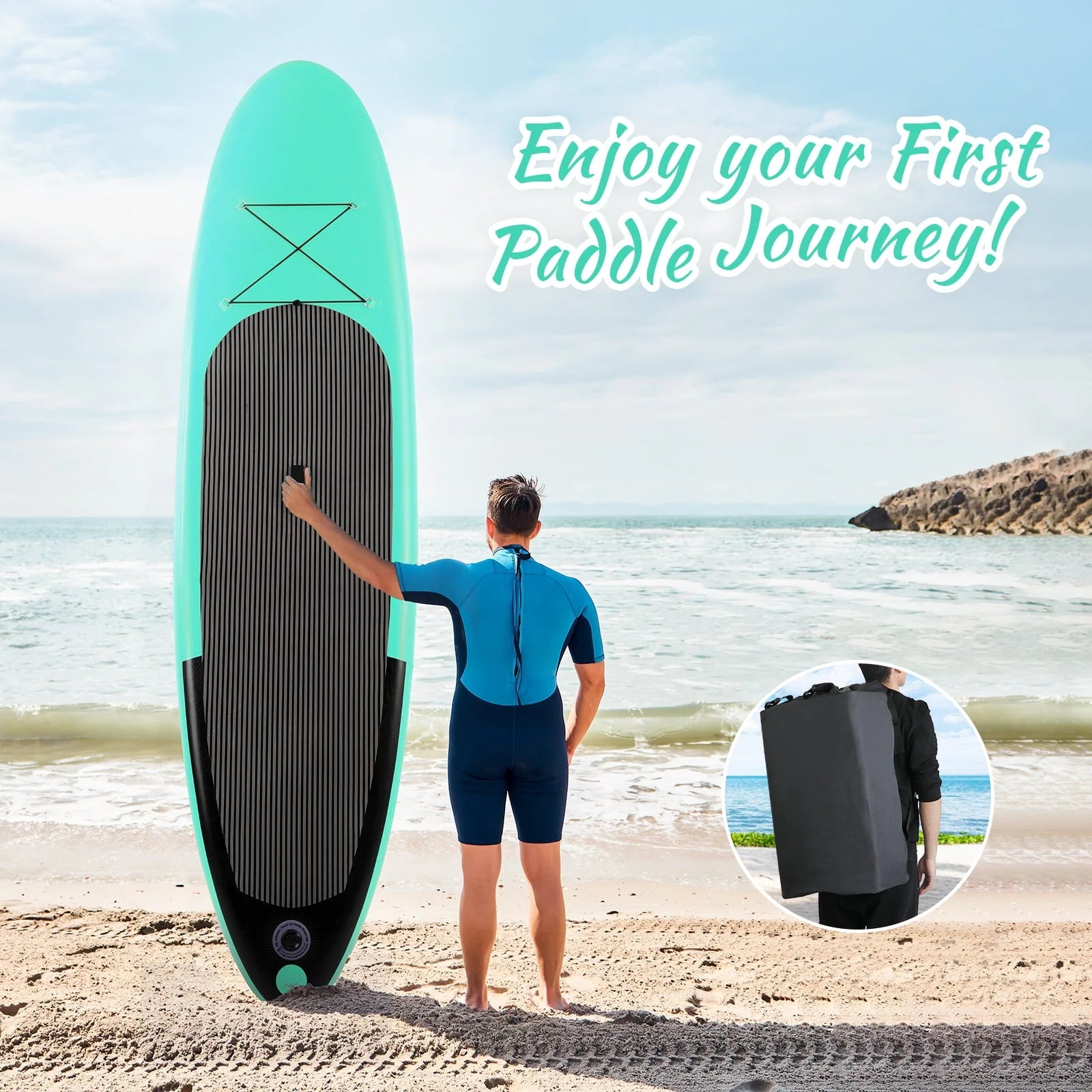 Arlopu Portable 10' Inflatable Stand up Paddle Board with Aluminum Paddle, Leash - Product image 11